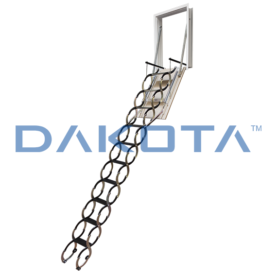 Loft ladder that folds against deals wall